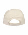 A heavy brushed cotton cap in cream colour with an adjustable strap and a logo on the back.