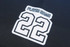 A black sports jersey featuring a white number "22" with a placeholder for player name.