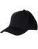 A black Ottoman cap with a rounded crown and a curved brim, featuring a logo on the front.
