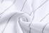A close-up view of a white fabric with grey stripes, showcasing the texture of a sports jersey material.