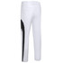 White baseball training pants with black side detailing and a logo. Designed for performance and comfort.
