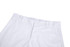White baseball training pants featuring a button closure and waistband detailing, with a branded logo.
