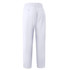 A pair of white pants designed for baseball and cricket with a back pocket and a waistband.