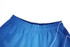 Blue sports shorts with an elastic waistband and white detailing. Features a logo on the side.
