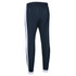 Navy cricket uniform pants with white side stripes and a comfortable elasticated waistband. Features a branded logo.