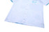 A light blue school wear shirt featuring a subtle patterned design and a pocket, with a logo on one side.
