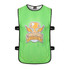 A green mesh vest with black trim and a logo featuring a trophy and wings. It has adjustable straps on the sides.