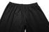 Black shorts featuring an elastic waistband, made of a smooth fabric. The image displays the top view of the garment.