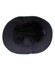 A black bucket hat with a contrasting brim, featuring an inner lining and a logo.
