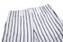 A pair of white baseball or softball pants with black stripes, featuring a button and waistband detail.