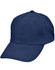 A black heavy brushed cotton cap with a buckle and a logo. Ideal for casual wear or promotional use.