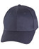 A dark navy cotton fitted cap with a curved brim and six-panel construction. It features a branding logo on the front.