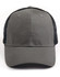A premium cotton twill trucker cap in grey with a black mesh rear and a logo on the front.