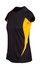 A black and yellow Women's Accelerator Cool-Dry T-shirt featuring short sleeves and a sporty design.