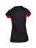A Women's Accelerator Cool-Dry T-shirt featuring a black body with red accents, showcasing a sporty design.