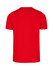 A red men's slim fit T-shirt, featuring a seamless design and a logo on the back.