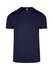 A navy blue men's slim fit T-shirt with a crew neck and short sleeves, featuring a logo.