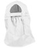 A white poly cotton legionnaire hat featuring a logo and a flap at the back for added protection.