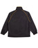 A black track jacket featuring yellow contrasting piping and elasticated cuffs. It has a logo on the design.