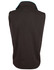 A black men's softshell contrast vest featuring a high collar and a logo on the back.