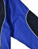 A unisex jacket featuring a blue and black design with contrasting accents and a logo.