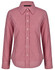 A red and white gingham check roll-up long sleeve shirt with a button-up front and collar, featuring a branding logo.