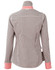 A women's roll-up long sleeve shirt featuring a black and white gingham check pattern with contrasting pink cuffs.