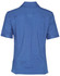 A blue short sleeve overblouse with a collar and a logo on the back. Suitable for uniforms or tunics.