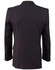 A black men's poly/viscose stretch jacket, featuring a classic design and structured fit, viewed from the back.