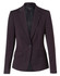 A women's cropped blazer in dark purple with a single button and two front pockets. Features a branded label.