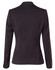 A black women's one button cropped jacket with a fitted silhouette and single-button closure at the back.