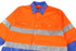 Hi Vis cotton workshirt in bright orange with blue patterned collar and silver reflective stripes. Includes two chest pockets and logo.