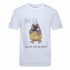 A white cotton t-shirt featuring a cartoon platypus in a chef's outfit with a playful slogan.