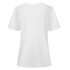 A plain white cotton T-shirt with short sleeves, featuring a back view and no visible logos.