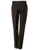 Men's stretch wool blend pants in dark brown, featuring a sleek design with back pockets and a logo.