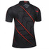 A black mechanic engineer uniform featuring a patterned design with red accents and a logo on the back.