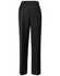 Men's wool blend stretch flexi waist pants in black, featuring a tailored design and a single button closure.