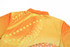 An orange and yellow Aboriginal polo shirt featuring a vibrant dotted pattern. Includes a logo on the collar.