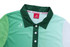 A golf club uniform featuring a collared design in shades of green, with a logo on the chest area.