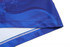 A women's running suit in shades of blue, featuring a smooth, flowing design and a logo.
