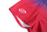 Red and blue gradient women's tight shorts featuring a logo on the side.