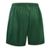 Green shorts featuring an elastic waistband and a smooth, glossy finish. The item includes a logo.