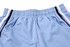 Light blue shorts featuring an elastic waistband, side pockets, and navy blue stripe details. Includes a logo.