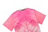 A short-sleeved blouse in shades of pink, featuring a gradient design and a collar. It has a logo on the back.