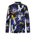 A colourful long-sleeve shirt featuring a bold graphic design with lightning and a character, primarily in blue and yellow.