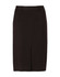 A women's mid-length pencil skirt in black, featuring a lined design and a back zip closure.