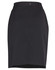 A black utility cargo skirt featuring front pockets and a waistband with a button closure.