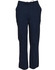 Men's solid colour scrub pants in navy blue with pockets and a drawstring waistband. Features a logo.