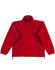 A red unisex polar fleece jumper with long sleeves and a half-zip collar, featuring a drawcord at the hem.