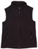 A black ladies' bonded polar fleece vest with a high collar and zip closure, featuring side pockets.